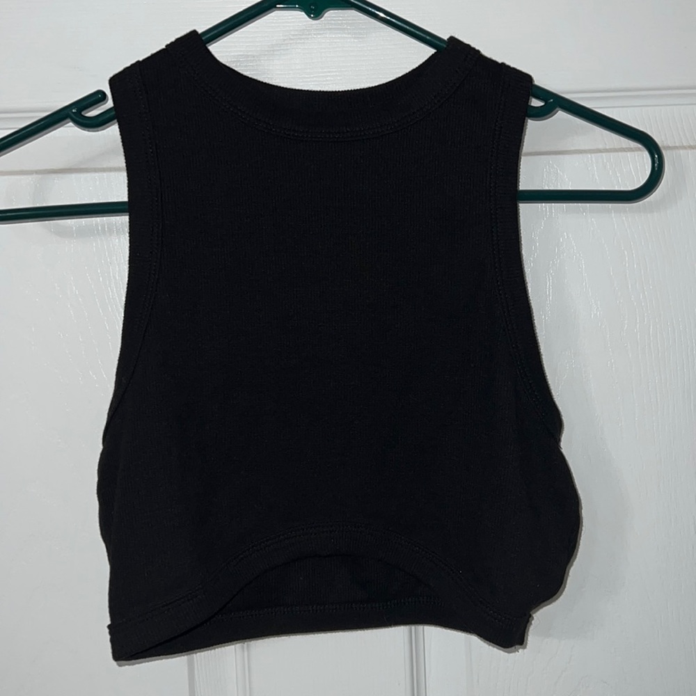 Black Racerback Cropped Tank